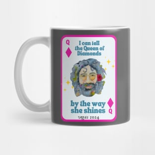 Queen of Diamonds in Pink Mug